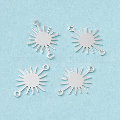 真鍮製コネクタチャーム  カドミウムフリー＆鉛フリー  太陽リンク  925銀メッキ  13x17.5x0.7mm  穴：1.2mm&nbsp;KK-A172-48S
