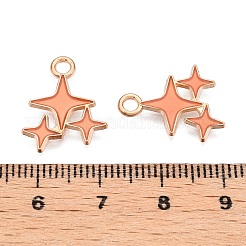 合金エナメルチャーム  ライトゴールド  鉛フリー＆カドミウムフリー  星のチャーム  ライトサーモン  18x14x1mm  穴：2mm&nbsp;X1-ENAM-T020-38B-RS