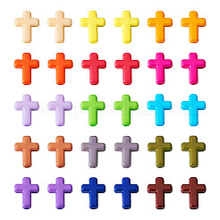 225 個 15 色不透明アクリルビーズ  クロス  ミックスカラー  16x12x4.5mm  約15PCS /カラー&nbsp;SACR-TA0001-12