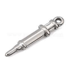 304ステンレスペンダント  注射器チャーム  ステンレス鋼色  27.5x6.5x3.5mm  穴：2.5mm&nbsp;SA-CBA0563-05P