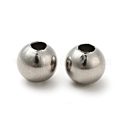 変色しにくい304ステンレススチールビーズ  ラウンド  ステンレス鋼色  10mm  穴：3mm&nbsp;STAS-I021--10mm