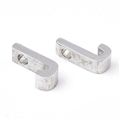 変色しない201ステンレススチールチャーム  ステンレス鋼色  文字.j  8x4x3mm  穴：1.6mm&nbsp;LS-STAS-R110-J