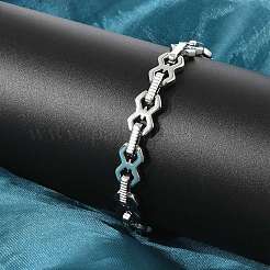 女性用304ステンレススチールリンクチェーンブレスレット  ステンレス鋼色  8-7/8インチ（22.5cm）&nbsp;BJEW-F488-69P