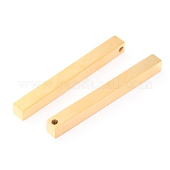 304ステンレスペンダント  レーザー切断  バー  ゴールドカラー  31.5x3x3.5mm  穴：1.2mm&nbsp;STAS-O142-73G