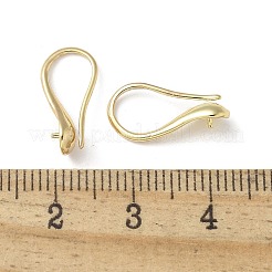 真鍮のピアスフック  片穴パーツ用  18KGP本金メッキ  16x7.5x4.5mm  ピン：2.5x0.8mm&nbsp;KK-A236-16G
