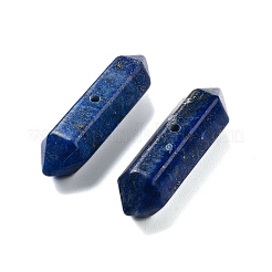 天然ラピスラズリの両末端尖ったビーズ  ファセット弾丸  32.5x9x8mm  穴：1.6mm&nbsp;G-A231-01G