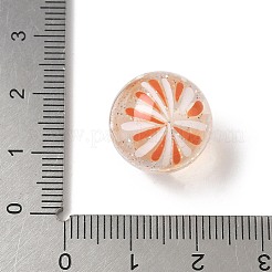 透明樹脂エナメルビーズ  花火で一周  スパンコール入り  ライトサーモン  14.5x1mm&nbsp;RESI-M052-01B