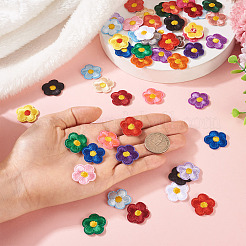 花刺繍布アイロン接着/縫い付けパッチ66枚  マスクと衣装のアクセサリー  アップリケ  ミックスカラー  21.5x23.5x1.5mm  22個/セット&nbsp;DIY-TA0013-05