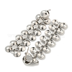 変色しない304ステンレススチールスタッドピアス  女性のための  フラットラウンド  ステンレス鋼色  57x14.5mm&nbsp;EJEW-S229-12P