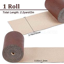 Puイミテーションレザーコード  衣類用  フラット  シエナ  70x1.2mm  約2.19ヤード（2m）/ロール&nbsp;LC-WH0006-06D-15