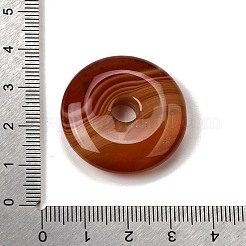 天然赤瑪瑙のペンダント  ドーナツ/円盤チャーム  29.5~30.5x7.5~8mm  穴：6.3~6.5mm&nbsp;G-F820-13A-07
