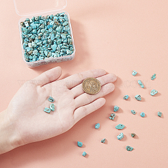 合成ターコイズさざれ石のビーズ連売り  染め  5x5mm  穴: 1mma  約31.5インチ  2連売り/ボックス&nbsp;G-CJ0001-09