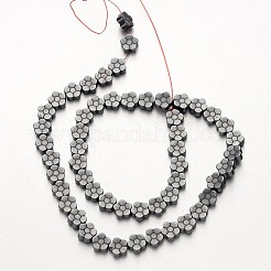非磁性合成ヘマタイトビーズ連売り  花  原色  8x3mm  穴：1mm  約54個/連  15.7インチ&nbsp;G-F300-07-09