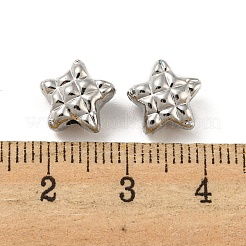 合金ビーズ  長持ちメッキ  鉛フリー＆カドミウムフリー＆ニッケルフリー  スター  プラチナ  9.5x10x6mm  穴：1.4mm&nbsp;PALLOY-K020-06P