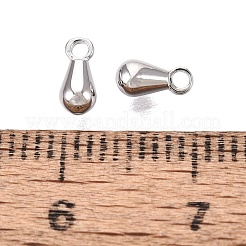 真鍮製チャーム  アジャスターチェーンドロップ  ティアドロップ  プラチナ  6x3mm  穴：1.2mm&nbsp;KK-WH20009-13P