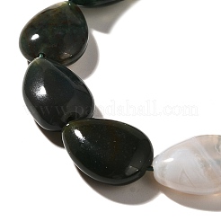 天然石インディアン瑪瑙ビーズ連売り  ティアドロップ  13.5~14x10~10.5x5mm  穴：1mm  約27~28個/連  37.3~38.3cm&nbsp;G-I377-A08