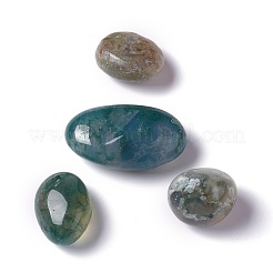 天然苔瑪瑙ビーズ  タンブルストーン  花瓶フィラーの宝石  穴なし/ドリルなし  ナゲット  15.5~32.5x14~18x9~16.5mm  約148個/1000g&nbsp;G-O188-05