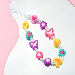 アクリル携帯ストラップ  ミックスカラー  19.3cm&nbsp;HJEW-FS00013