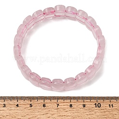天然ローズクォーツビーズストレッチブレスレット、女性・男性用  長方形  内径：2.26インチ（5.75cm）&nbsp;BJEW-D461-02G