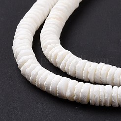 天然石シーシェルビーズ連売り  フラットラウンド  5.5~6.5x1.5~3mm  穴：0.8mm  約298~300個/連  22.44~23.23インチ（57~59cm）&nbsp;X-SSHEL-G023-07