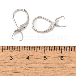 304ステンレススチールフレンチフックピアス金具  アイスピックピンチベイル付き  ステンレス鋼色  21x10x3mm&nbsp;STAS-U025-01P-01
