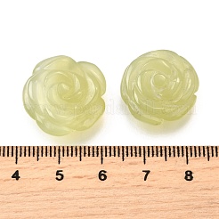 天然の新しい翡翠彫刻ペンダント  花のチャーム  19.5~25.5x19.5~25.5x7.5~9.5mm  穴：0.8~1.2mm&nbsp;G-S390-03E