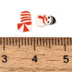 クリスマスのテーマ手作りポリマー粘土カボション  クリスマスの靴下  レッド  5-6x1.5-6x0.2-6mm&nbsp;CLAY-Q004-24A