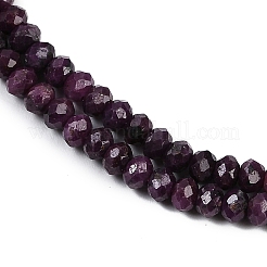 天然ルビービーズ連売り  グレードAA  多面カット  ロンデル  4x3mm  穴：0.7mm  約135個/連  15.35''（39センチメートル）&nbsp;G-P553-F01-03