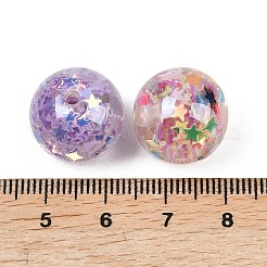透明樹脂ビーズ  中に星が入った丸い  グリッターパウダー付き  ミックスカラー  16mm  穴：2.2mm&nbsp;RESI-C070-06A