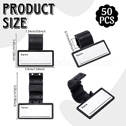 ABSプラスチック製聴診器IDタグ50個  名札  ブラック  39x50.5x13mm  穴：1.7mm&nbsp;OFST-WA0001-05