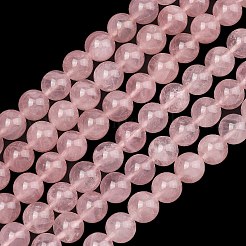 天然マダガスカル ローズクォーツビーズ連売り  スムーズなラウンド  8~9mm  穴：0.7mm  約46個/連  15.28''（38.8センチメートル）&nbsp;G-Z146-A01-8mm-01