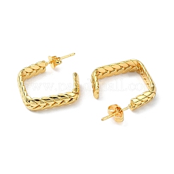 304ステンレススチールスタッドピアス  小麦スタイル  ゴールドカラー  長方形  22x5mm&nbsp;STAS-B068-03G-04