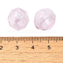 透明ガラスビーズ  多面カット  ラウンド  パールピンク  14x13.5x14mm  穴：1.6mm&nbsp;LS-GLAA-A041-01A-05