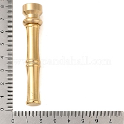 金色の真鍮ワックスシーリングスタンプヘッドと竹の棒状のハンドル  年賀状作りに  文字I  74.5x15mm&nbsp;LS-STAM-K001-05G-I
