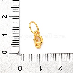 丸カン付きスターリングシルバーレターチャーム925個  ゴールドカラー  文字g  9.5x5x2mm  穴：5mm&nbsp;LS-STER-R008-01G-G