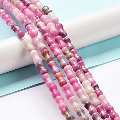 天然石クォーツビーズ連売り  染め  骨  ピンク  10x5mm  穴：0.6mm  約41個/連  15.75~16.14インチ（40~41cm）&nbsp;G-C034-03A