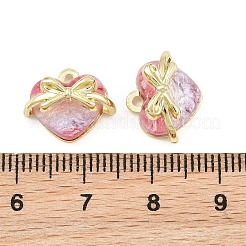 合金と樹脂のペンダント  ハート＆ちょう結びチャーム  長持ちメッキ  ラックめっき  ゴールドカラー  ミックスカラー  11.5x14x7.5mm  穴：1.3mm&nbsp;RE-CBA1FD3-12G