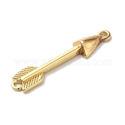 真鍮チャーム  矢印の形状  ゴールドカラー  26x5.5x2.5mm  穴：1.2mm&nbsp;LS-KK-M278-04G