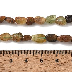 天然のグリーンガーネットビーズ連売り  ナゲット  タンブルストーン  7~10x4~6.5x3.5~5mm  穴：0.9mm  約55~56個/連  15.24''（38.7cm）〜15.83''（40.2cm）&nbsp;GG-CBAAEDE-B04