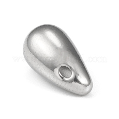 変色しない304ステンレススチールチャーム  ティアドロップチャーム  ステンレス鋼色  11.5x6mm  穴：1.2mm&nbsp;STAS-F287-07P