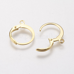 304ステンレススチールフレンチフックピアス金具  カン付き  18KGP本金メッキ  14.5x12x2mm  穴：1.2mm&nbsp;X-STAS-F141-02G