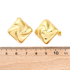 菱形 304 ステンレススチール スタッド イヤリング  ゴールドカラー  25.5x26mm&nbsp;EJEW-A125-77G
