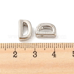 プラチナメッキ合金ビーズ  頭文字  文字.d  10x3mm  穴：1.8mm&nbsp;PALLOY-CJC0001-64P-D