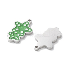 304ステンレススチールエナメルペンダント  星のチャーム  ステンレス鋼色  16x10x1.5mm  穴：1mm&nbsp;STAS-M102-26P