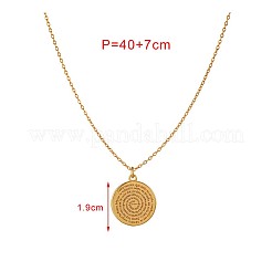 女性用304ステンレススチール製ヨガコインペンダントネックレス  ゴールドカラー  15.75インチ（40cm）&nbsp;WG93E5C-01
