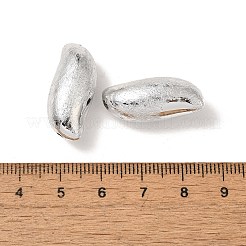 UVメッキ CCB プラスチックビーズ  テクスチャー  葉  銀  17.5x13x8.5mm  穴：1.6mm&nbsp;FIND-Z066-09