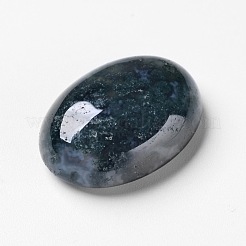 天然石モスアゲート瑪瑙カボション  フラットバック  オーバル  25x18x8.5mm&nbsp;X-G-F296-09-18x25mm