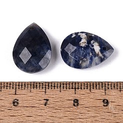天然石ソーダライトペンダント  ティアドロップチャーム  多面カット  17.5~18.5x12.5~13.5x5~6.5mm  穴：0.9~1.6mm&nbsp;G-N362-13N