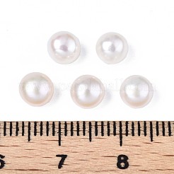 片穴天然養殖淡水真珠ビーズ  半円  貝殻色  5~6x4~4.5mm  穴：1mm&nbsp;PEAR-N020-02A