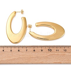 楕円形 304 ステンレススチール スタッド イヤリング  ゴールドカラー  48x27.5x3.5mm&nbsp;EJEW-A125-26G